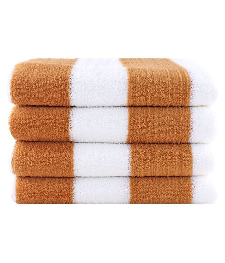BATHE & SOAK Set of 4 Microfibre Bath Towel Brown Buy BATHE & SOAK
