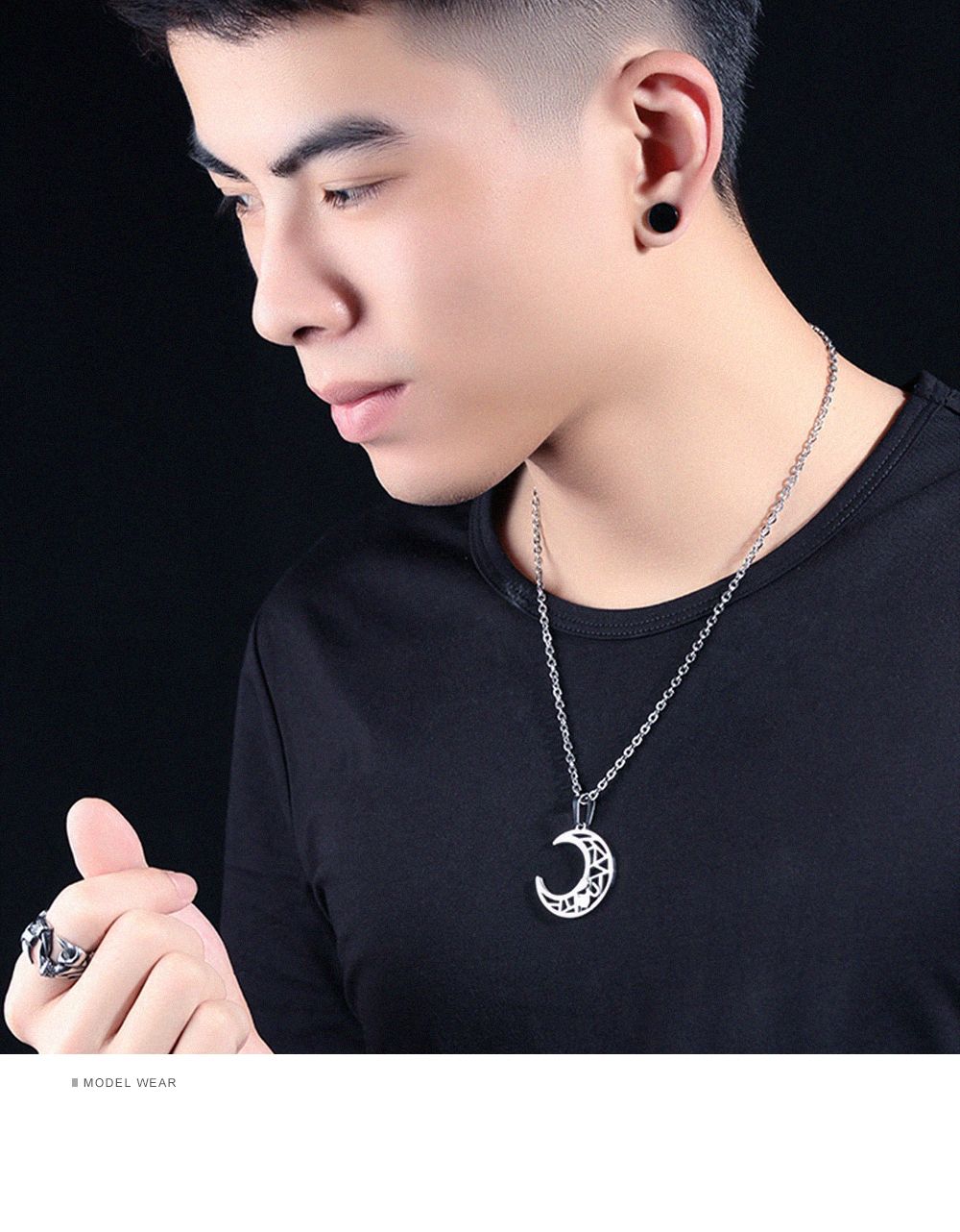 Sun and moon couple necklace men and 