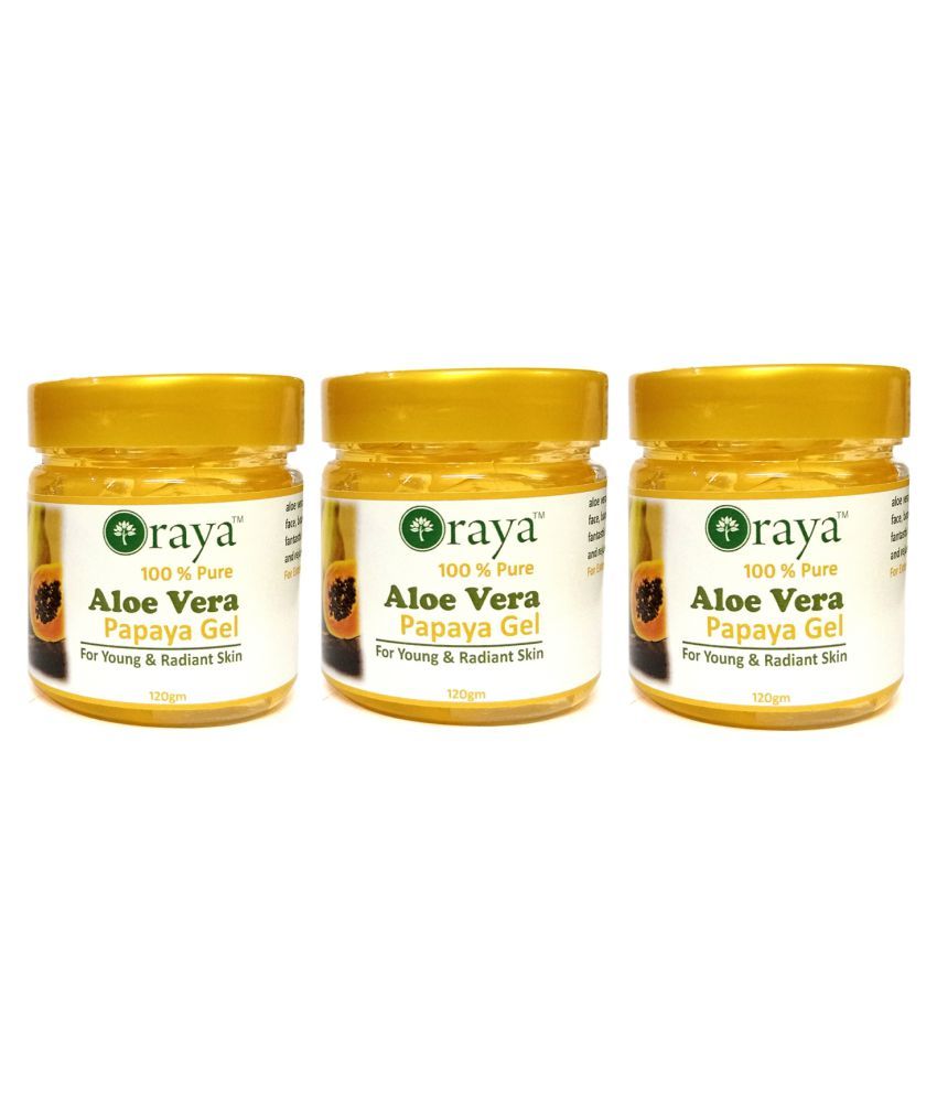     			ORAYA 100% Pure Papaya Gel For Skin Whitening Multipurpose Cleanser 360 mL Pack of 3