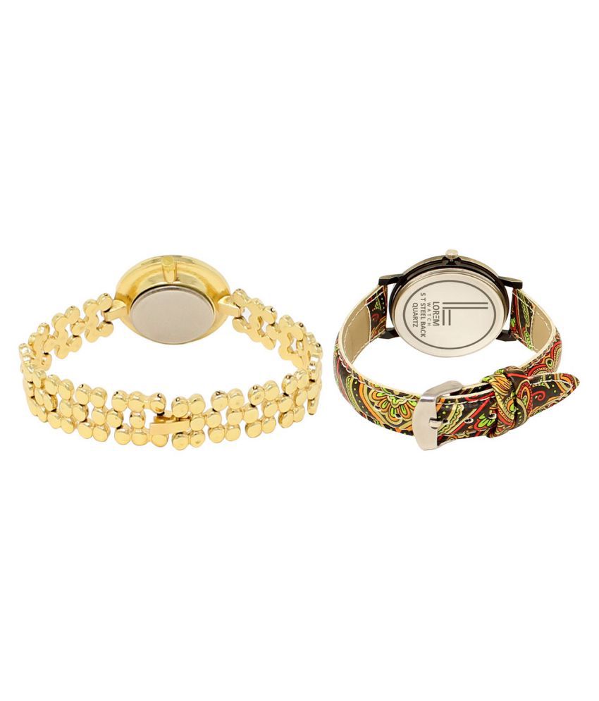 LOREM Analog White&Gold&Multicolor Dial Wrist watch For Girls-LK--203 ...