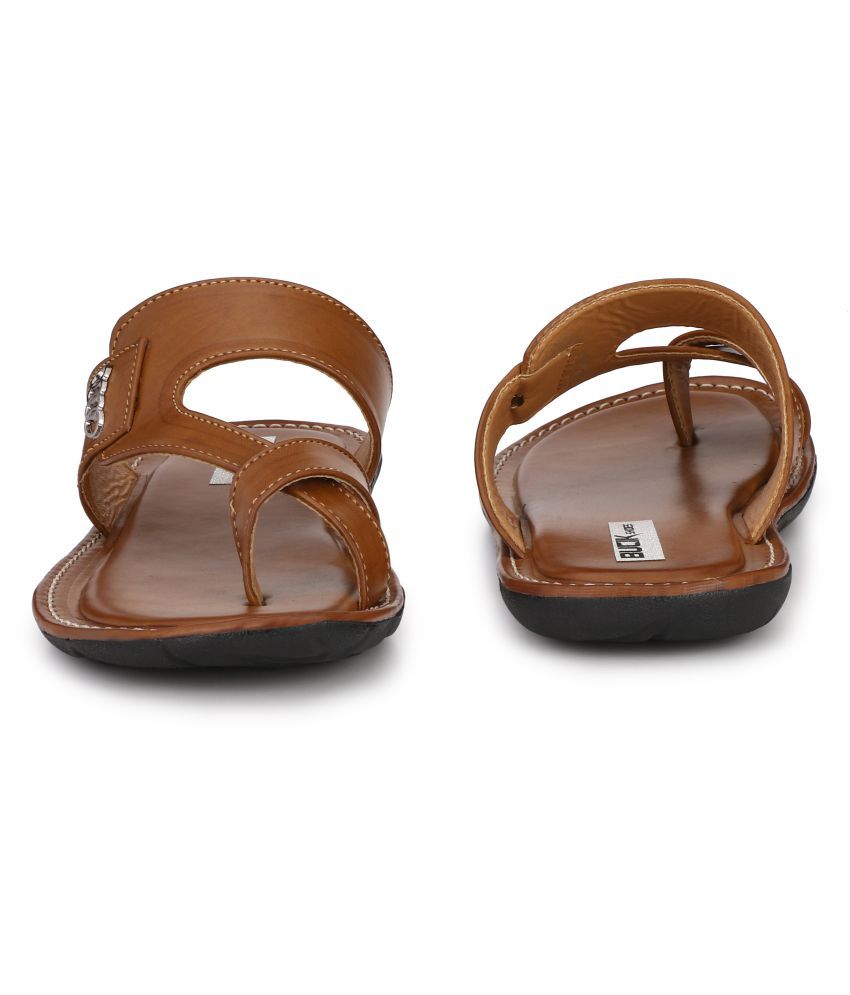 bucik men brown synthetic slip on leather sandals