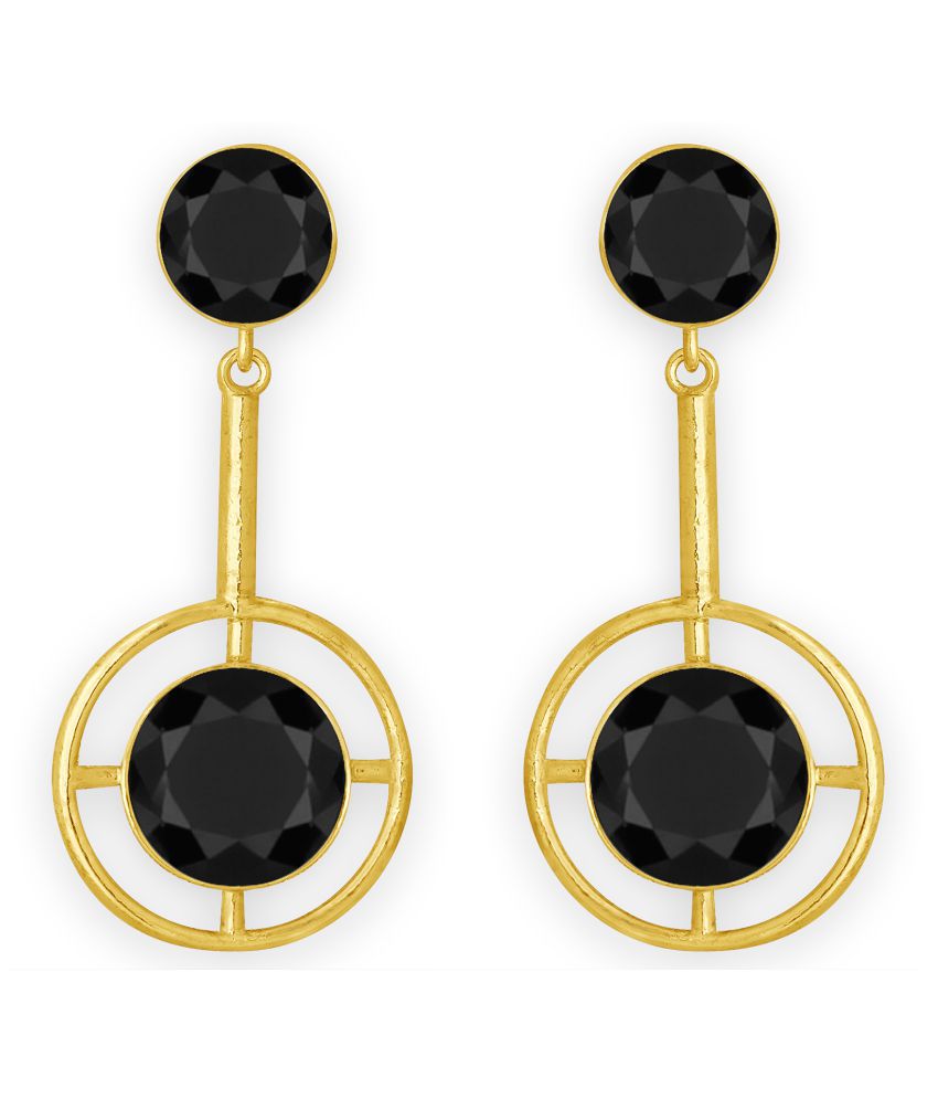     			Spargz Contemporary Party Wear Gold Plated Synthetic Stone Dangle Earring For Women