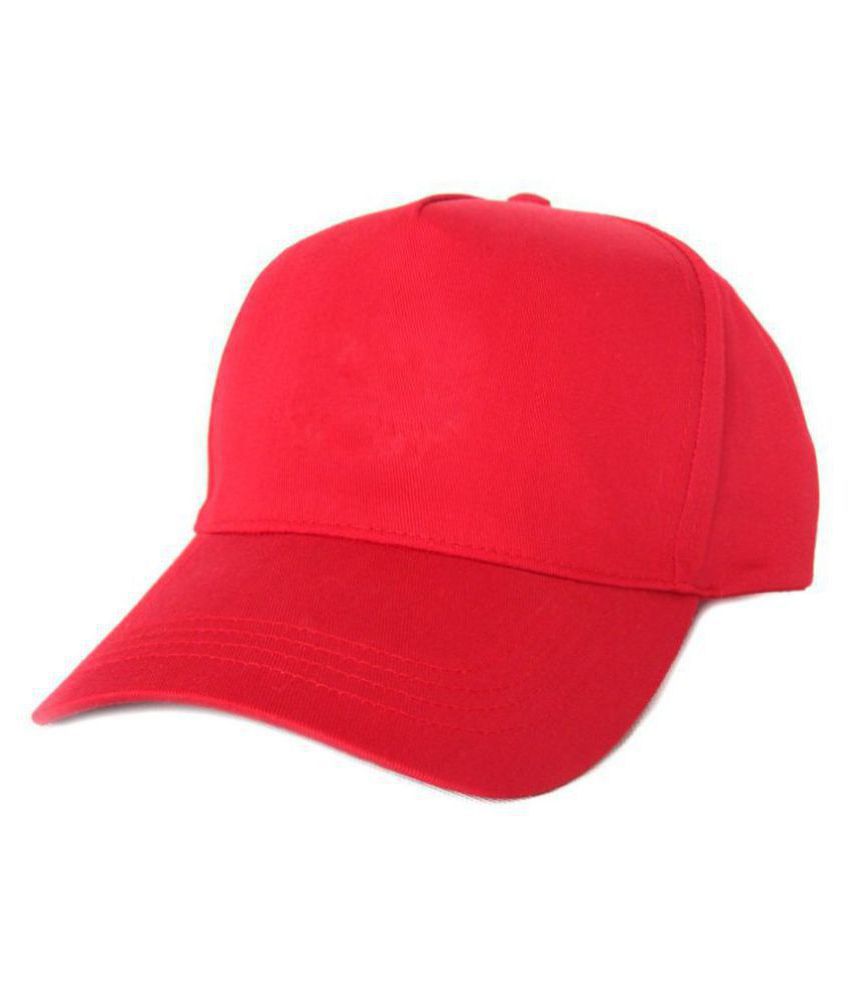     			Tahiro Red Plain Cotton Snapback Cap for Boys - Pack Of 1