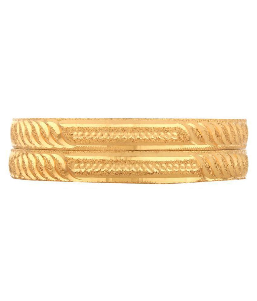     			Shine art 18 k Gold plated bangle set of 2 pcs for women