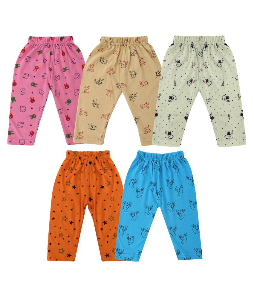     			Diaz Pack of 5 Baby Girls 100% Cotton Trackpant ( Multi Color )