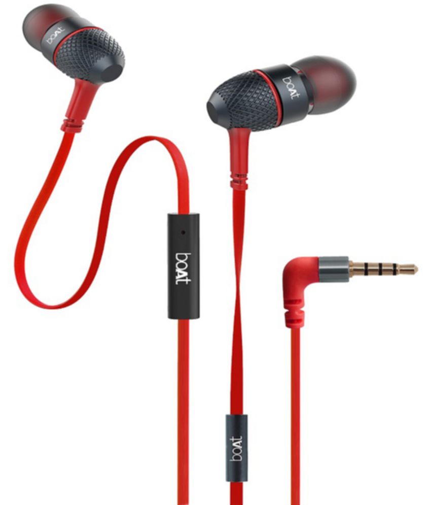 boAt Bassheads 220 in Ear Wired Earphones with Mic(Red)