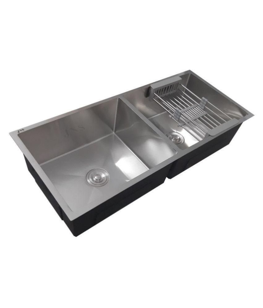 Jns Stainless Steel Double Bowl Sink Without Drainboard
