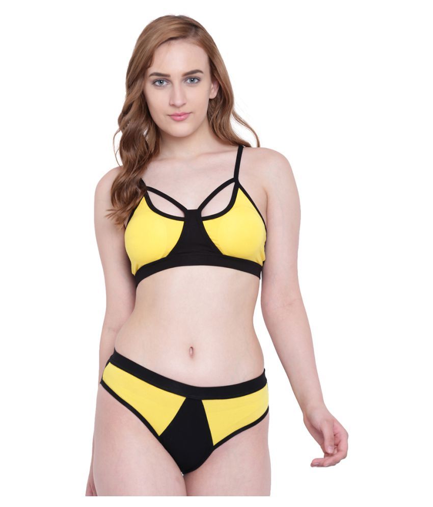     			La Intimo Spandex Yellow Beach Dresses