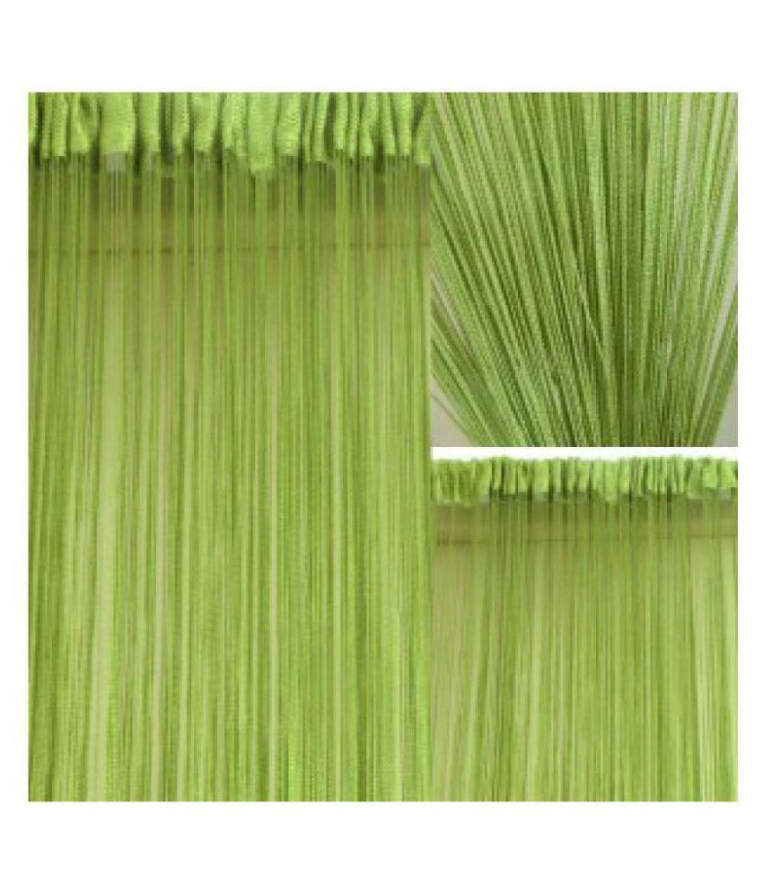     			YUTIRITI Set of 2 Long Door Ring Rod Polyester Curtains Green