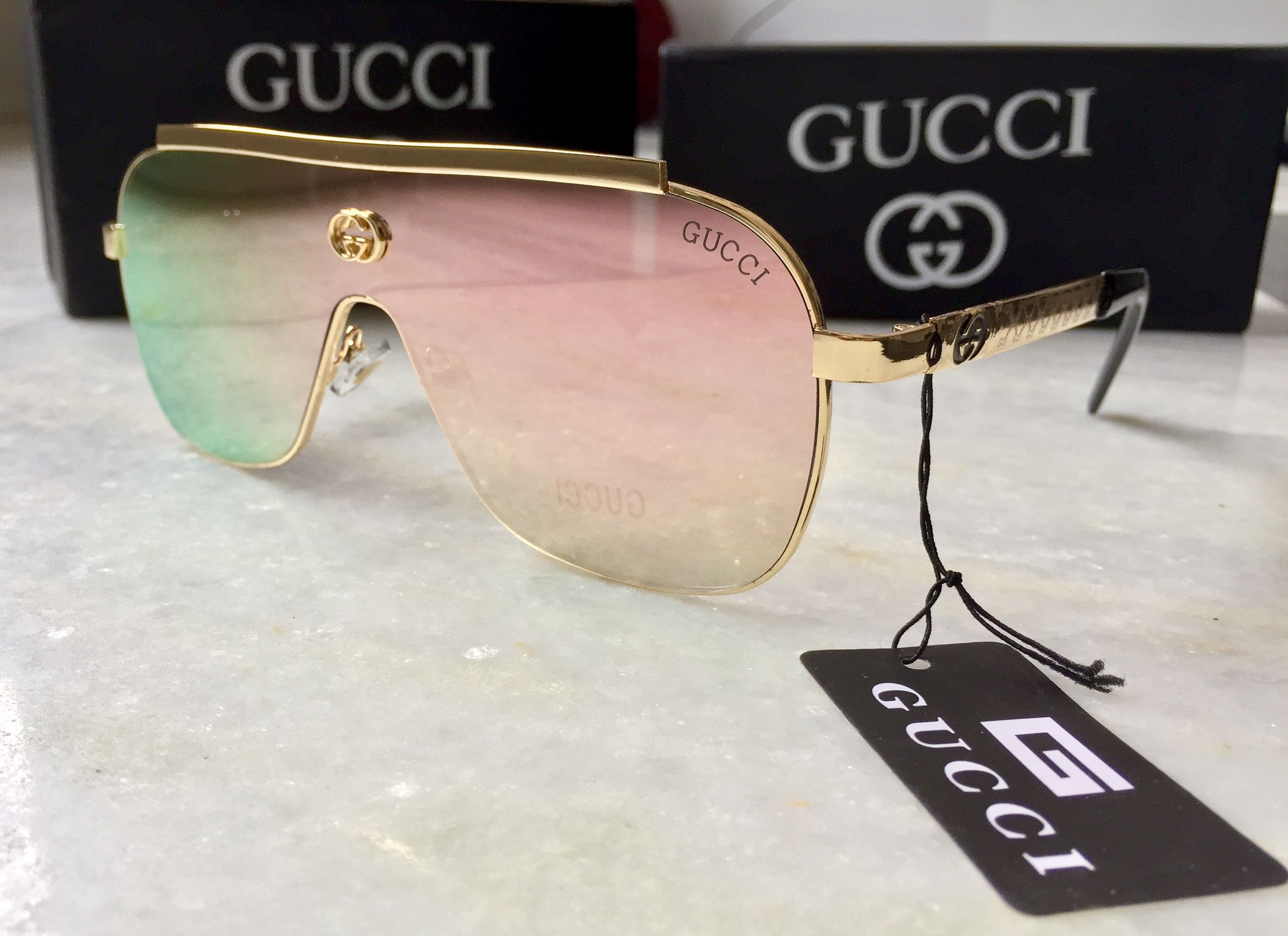 GUCCI EYEWEAR Multicolor Rectangle Sunglasses ( G39S ) - Buy GUCCI ...