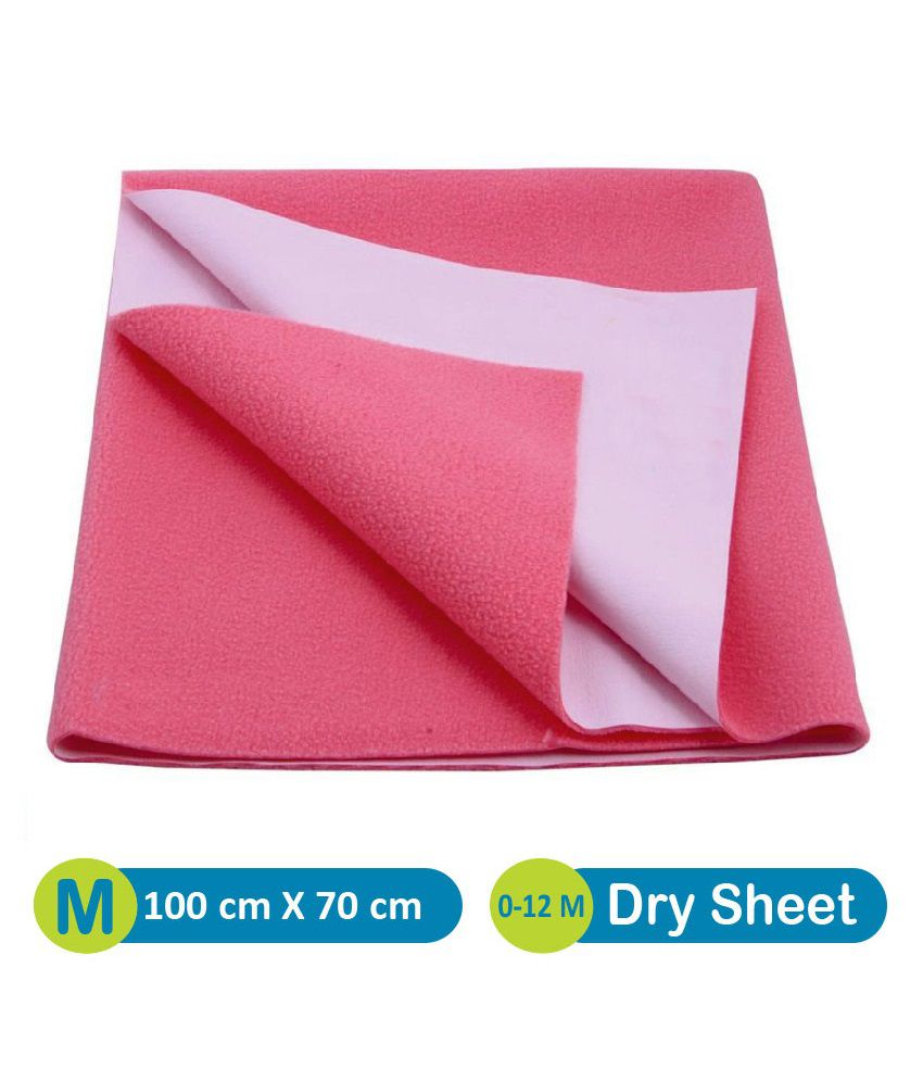 Quick Dry Baby Changing Waterproof Bed Protector SALMON ROSE Medium Rubber Sheet