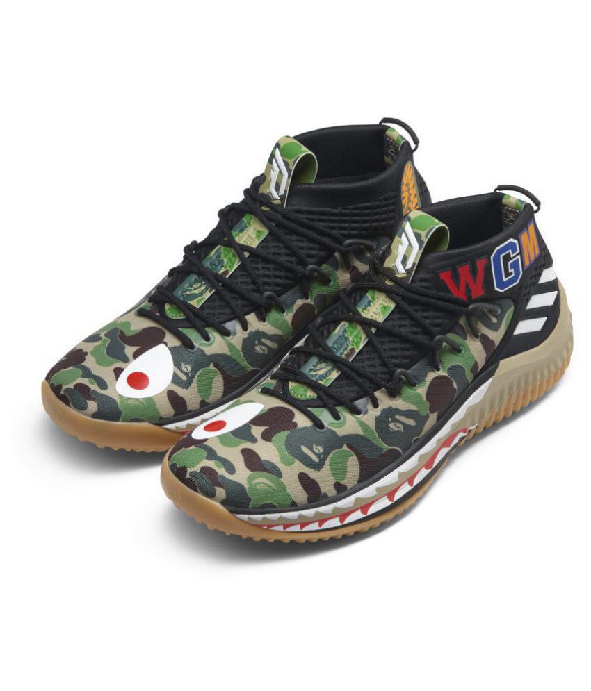 Adidas ORIGNAL'S DAME 4 BAPE 2019 Green Basketball Shoes