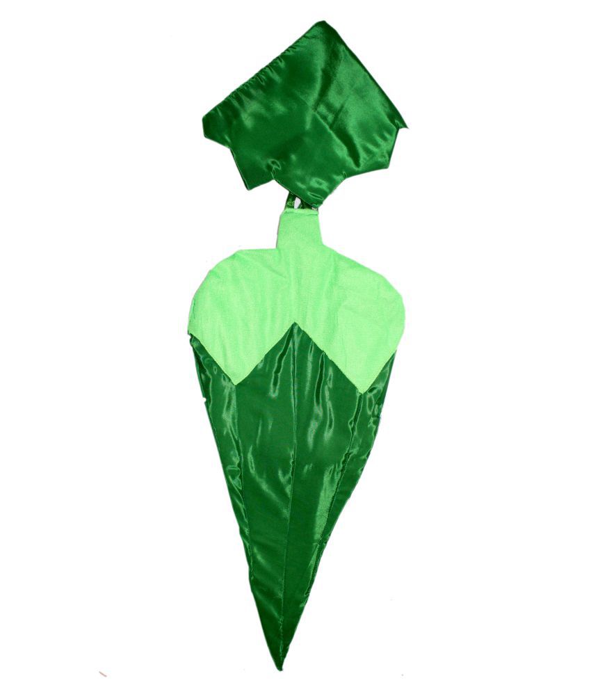     			Kaku Fancy Dresses Lady Finger Vegetables Costume Cutout with Cap -Green, 3-8 Years, for Boys & Girls