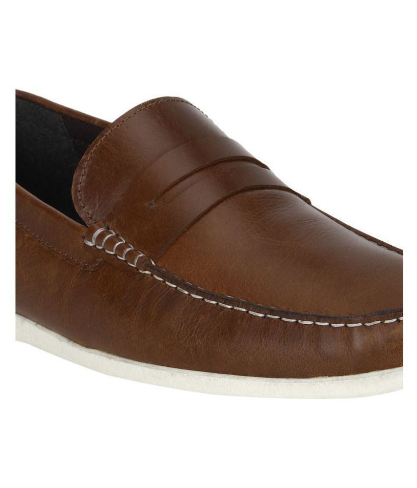 redtape brown loafers