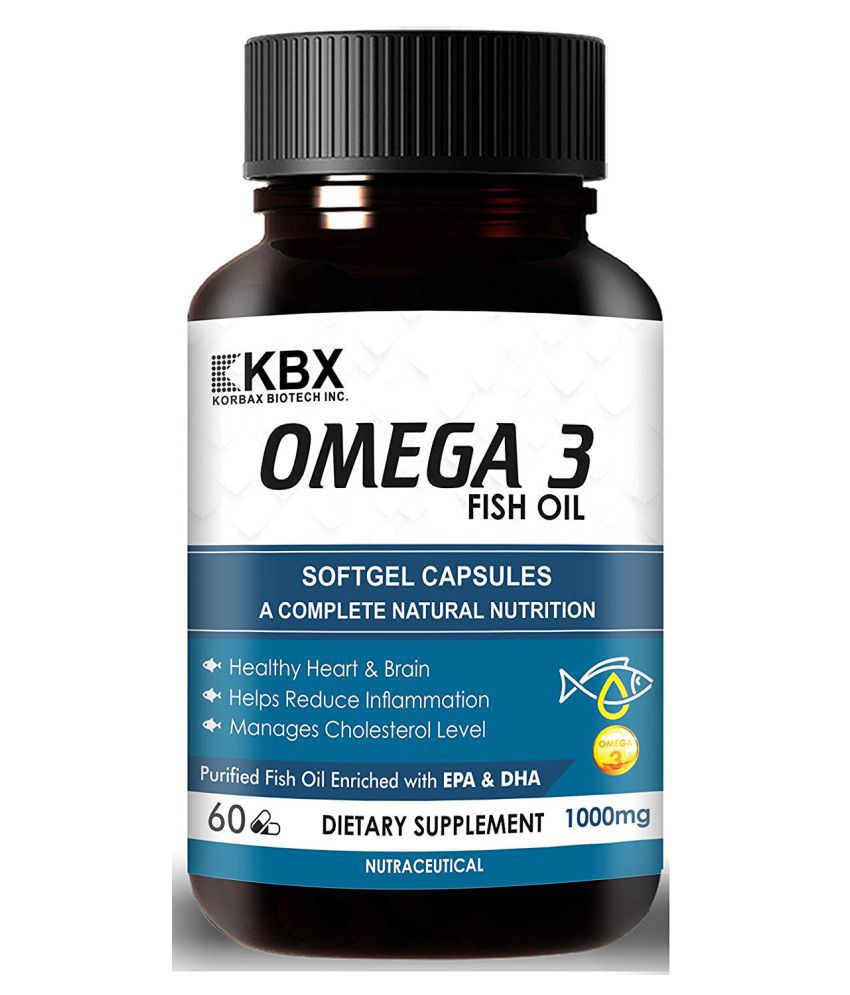 Korbax Omega 3 Fish Oil Triple Strength 1000mg 550mg Epa 350mg