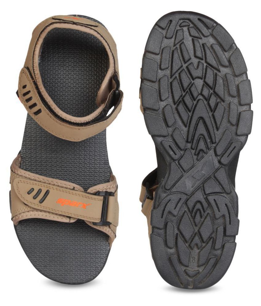 Sparx Camel Synthetic Leather Sandals Price in India- Buy Sparx Camel Synthetic Leather Sandals 