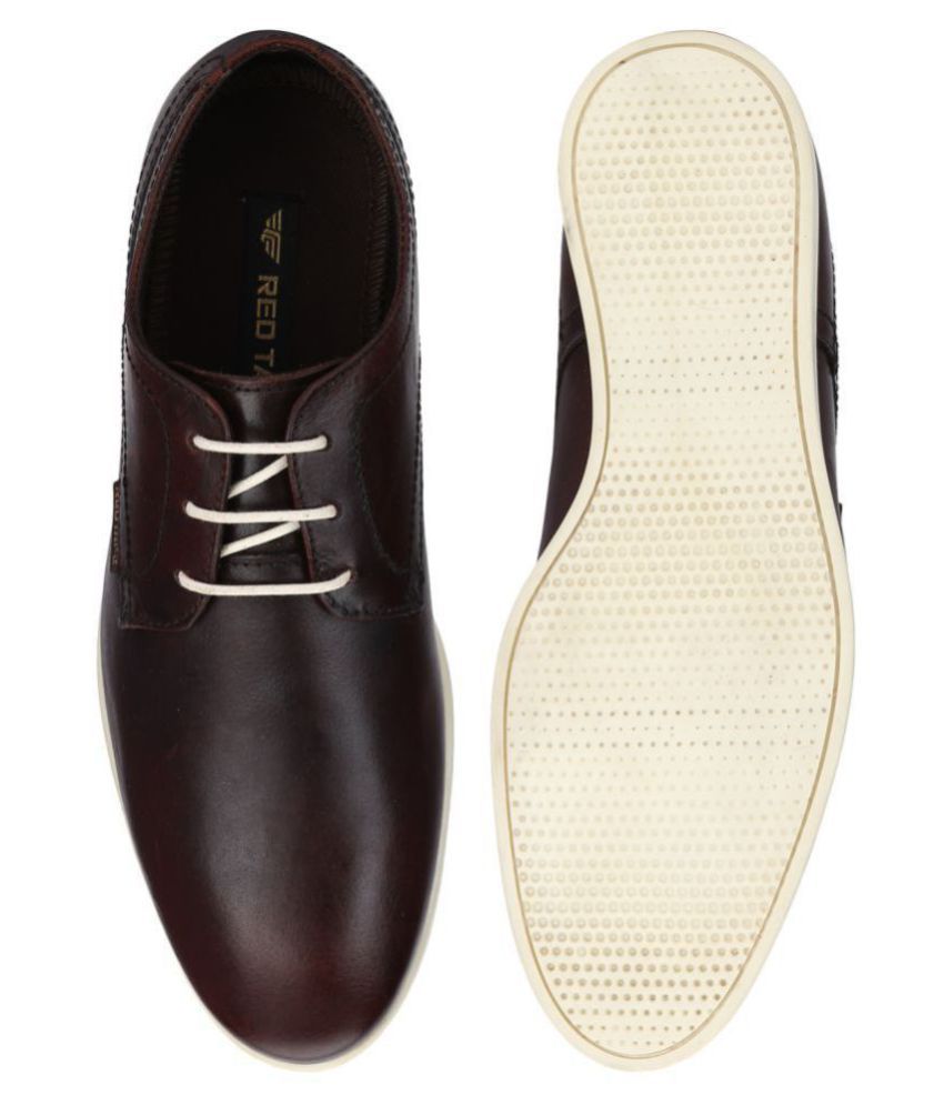 red tape brown leather sneakers