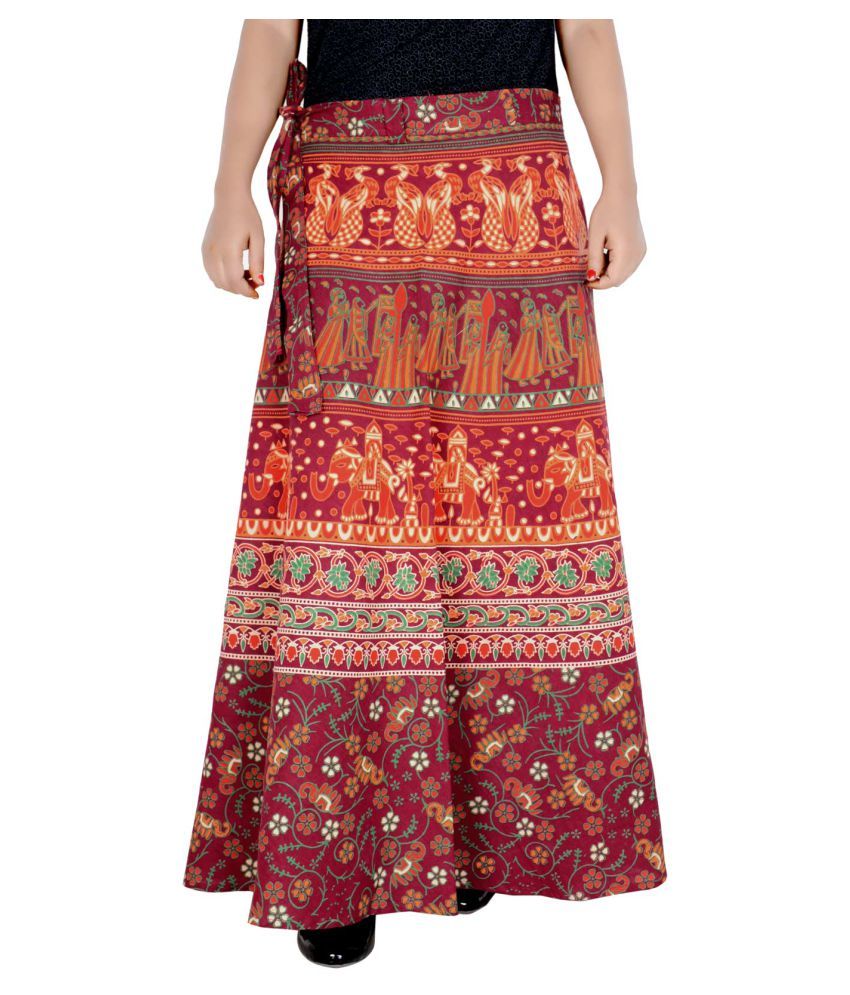     			Sttoffa Cotton Wrap Skirt - Maroon