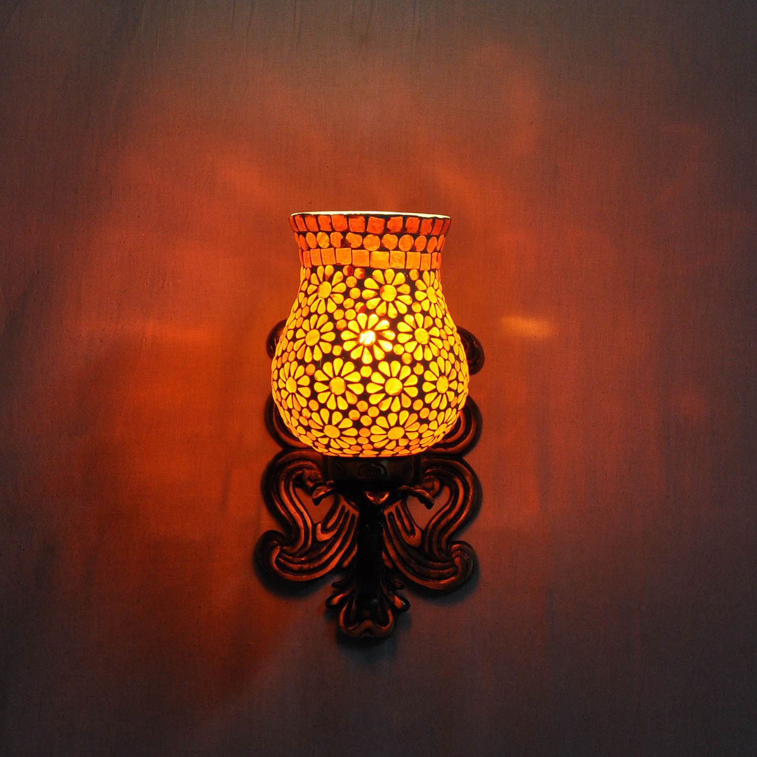 Lalhaveli Home Decorative Mosaic Glass Hanging Wall Lamp Glass Wall