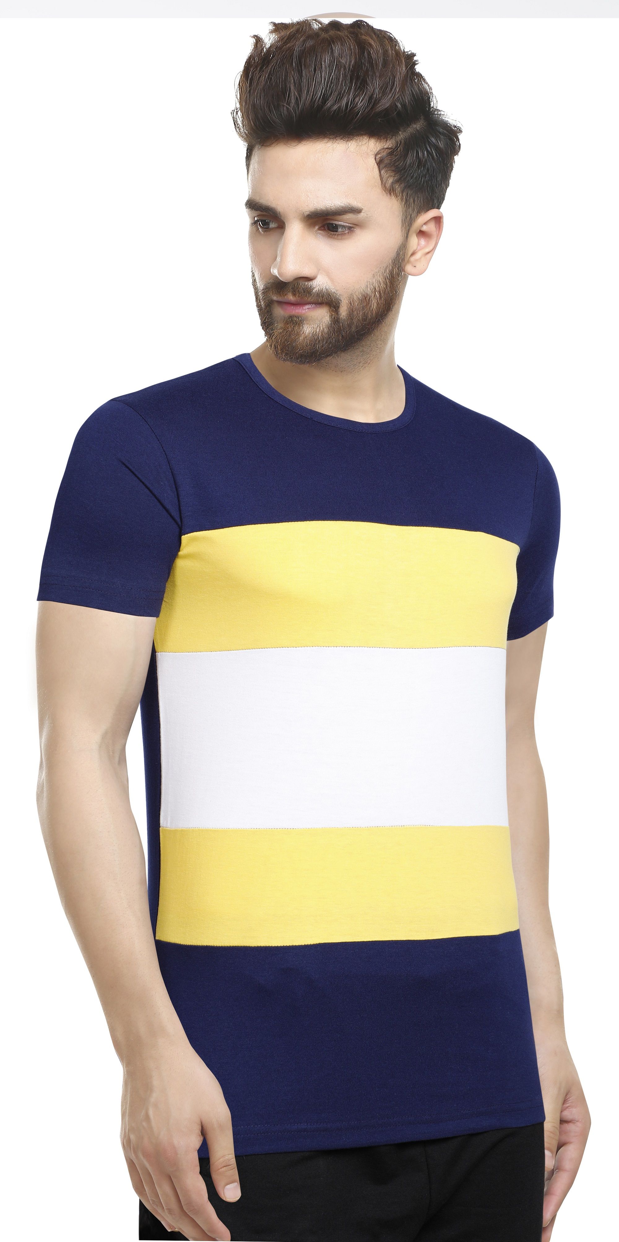     			Eyebogler Polyester Cotton Navy Solids T-Shirt