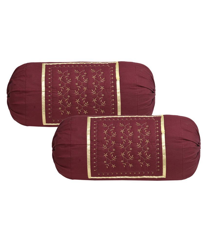     			MAHALUXMI COLLECTION Set of 2 Cotton Bolster Covers