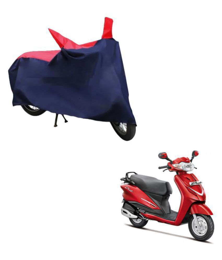     			AutoRetail Dust Proof Two Wheeler Polyster Cover for Hero Duet (Mirror Pocket, Red and Blue Color)