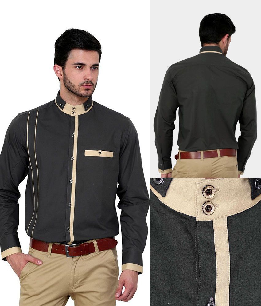 Dazzio Cotton Gray Partywear Shirt 