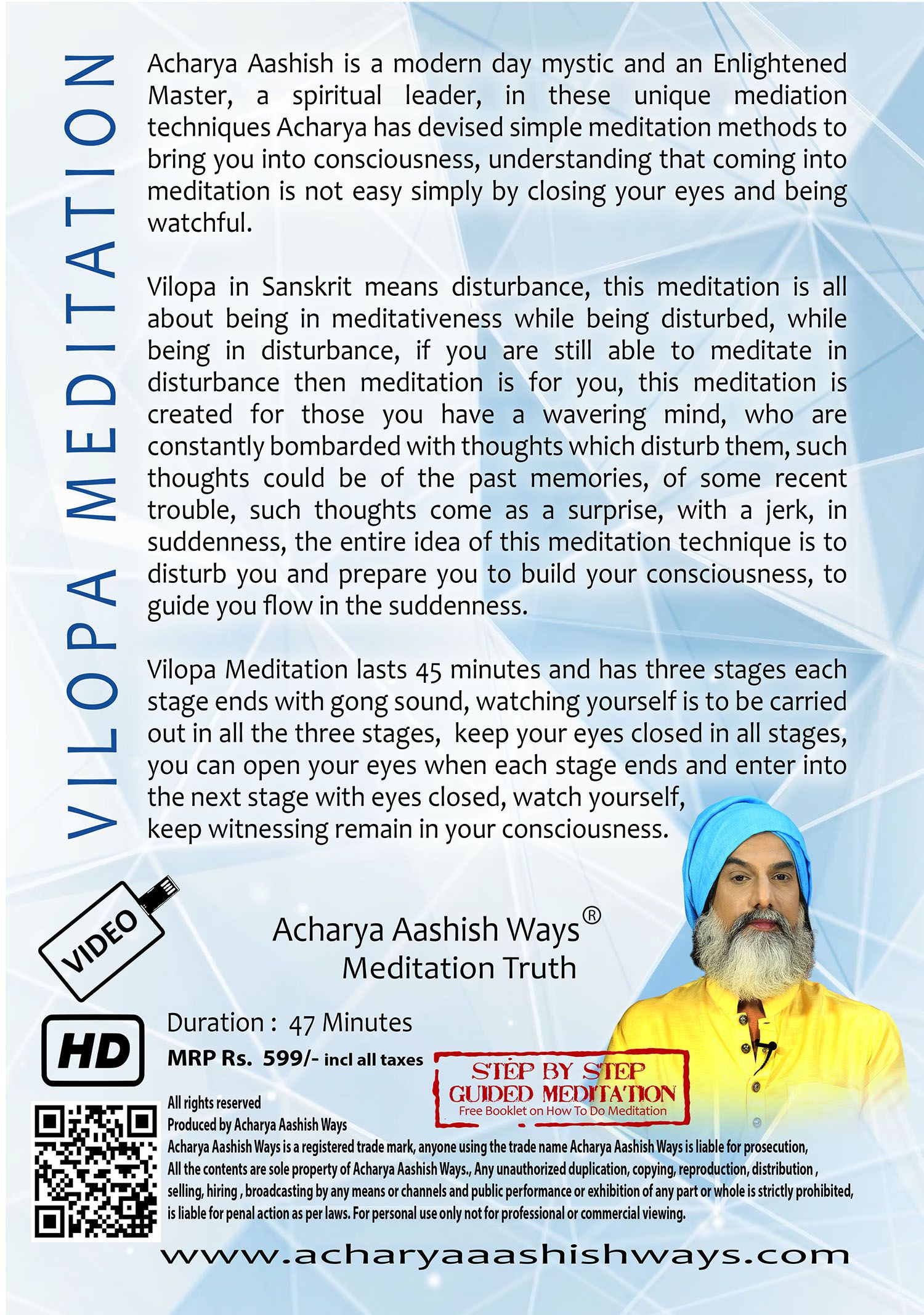 Vilopa Meditation By Acharya Aashish Ways (8 GB USB CARD-PEN DRIVE ...