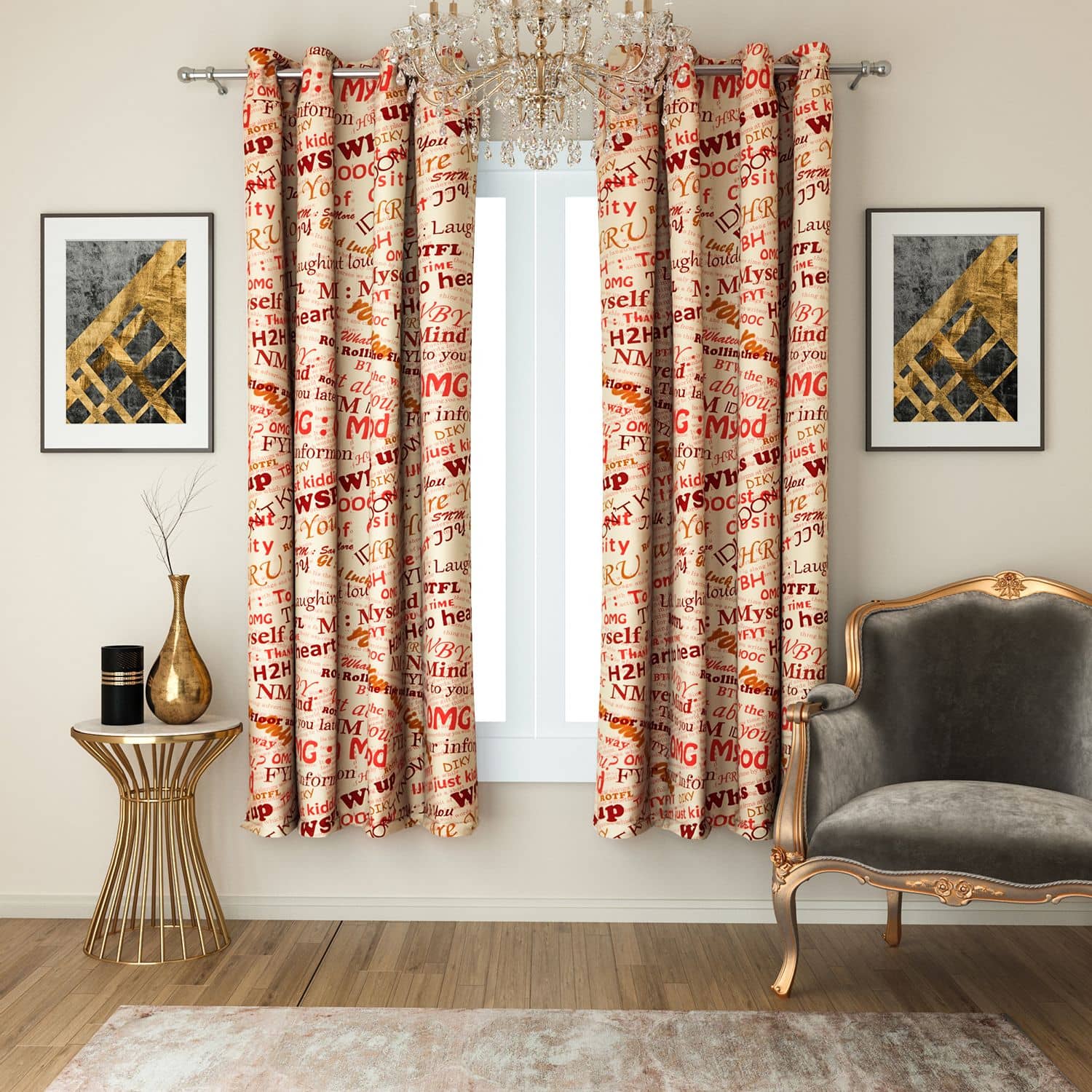 Swayam Set of 2 Window Blackout Room Darkening Eyelet Polyester