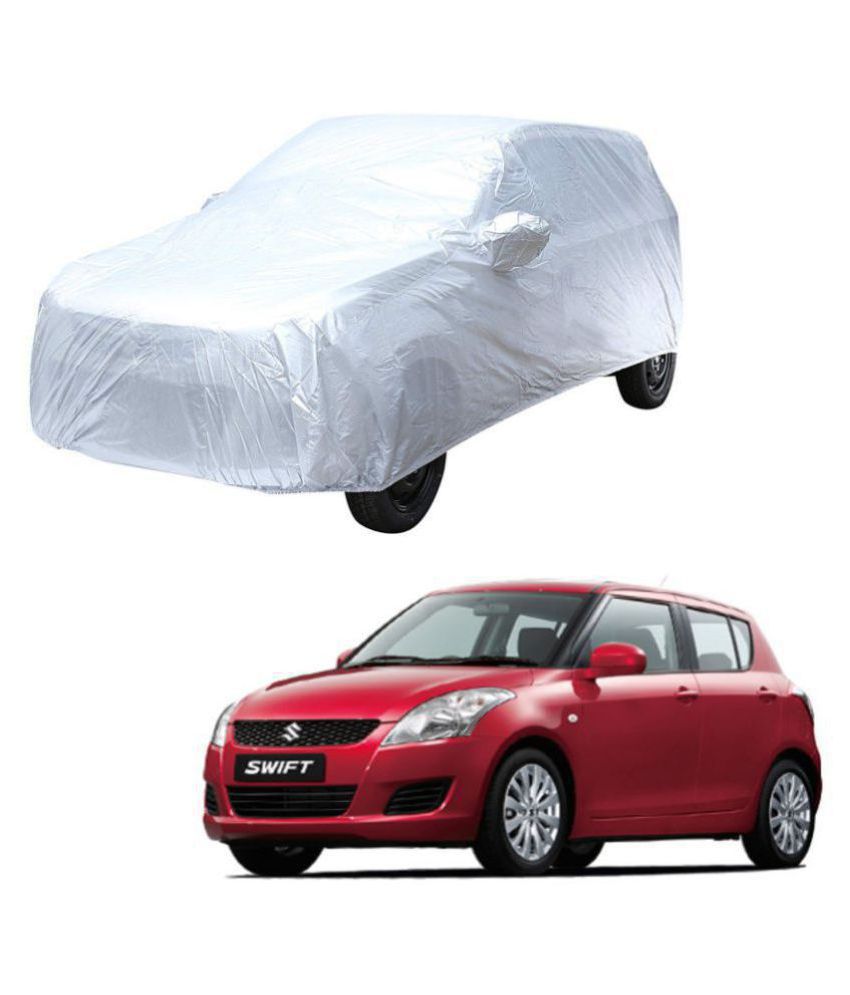     			Autoretail Silver Color Dust Proof Car Body Polyster Cover With Mirror Pocket Polyster For Maruti Suzuki Swift