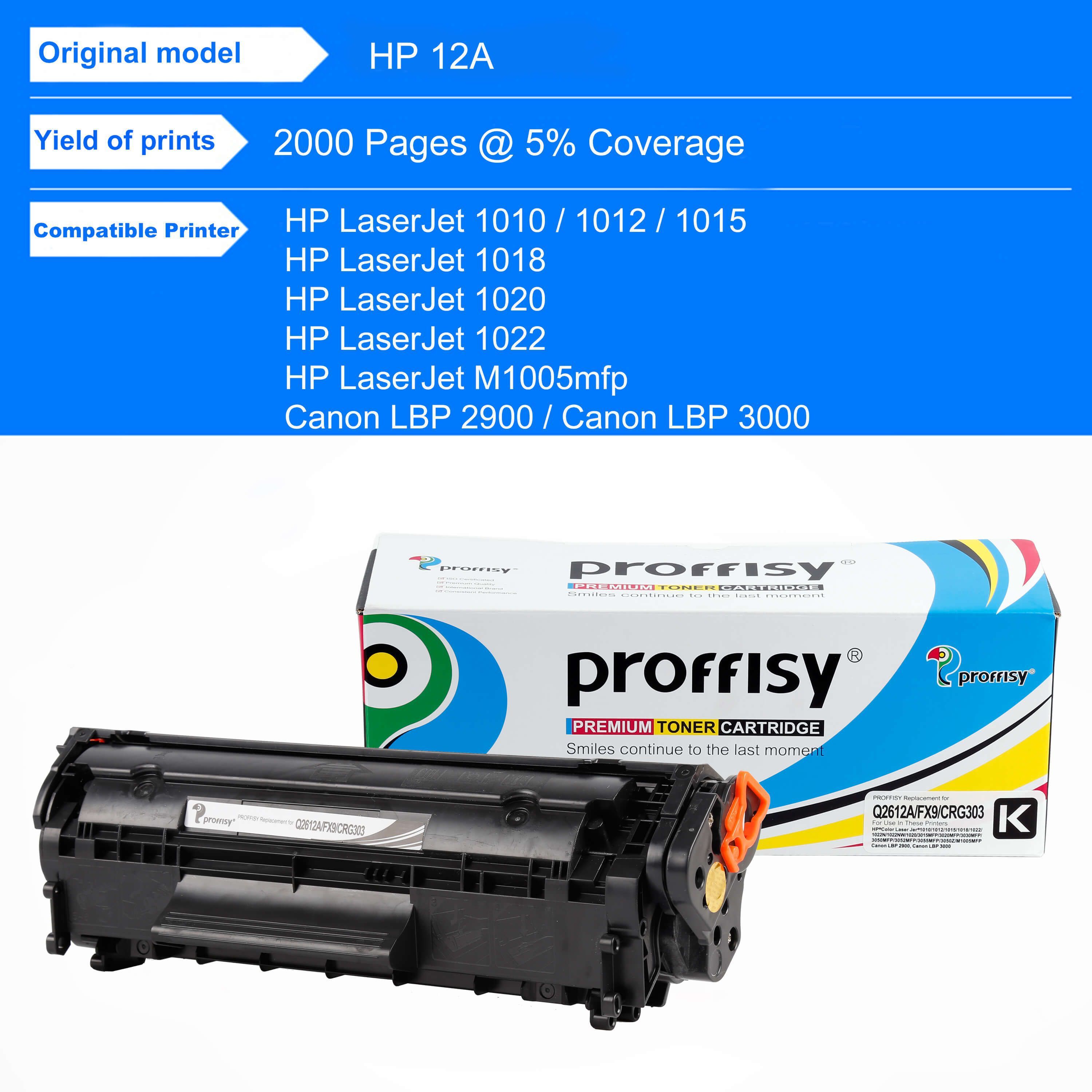 Proffisy For Hp 12a Q2612a Black Single Toner For Hp Laserjet 1010 1012 1015 1018 1020 1020 Plus 1022 3015 3020 3030 3050 3050z 3052 3055 Buy Proffisy For Hp 12a Q2612a Black Single Toner For Hp Laserjet 1010 1012 1015 1018 1020 1020 Plus 1022 3015