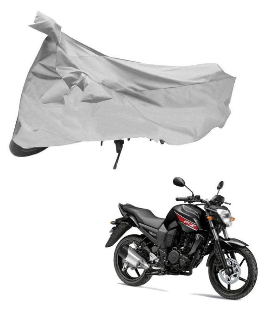     			AutoRetail Dust Proof Two Wheeler Polyster Cover for Yamaha Fz 16 (Mirror Pocket, Silver Color)