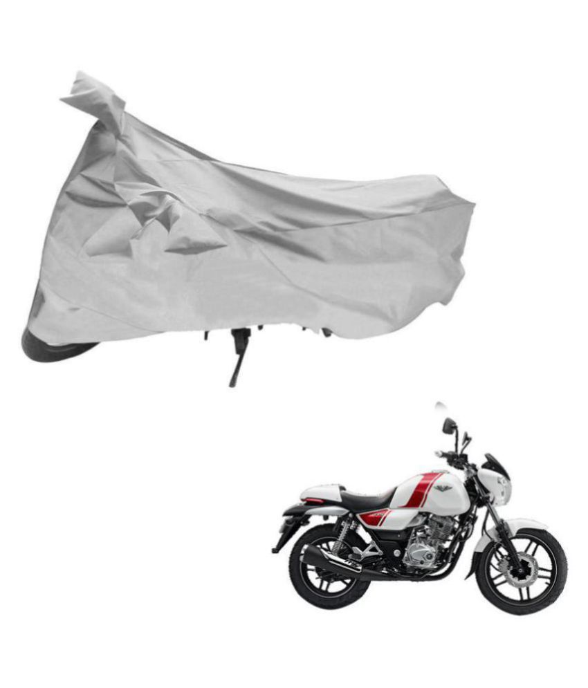     			AutoRetail Dust Proof Two Wheeler Polyster Cover for Bajaj V15 (Mirror Pocket, Silver Color)