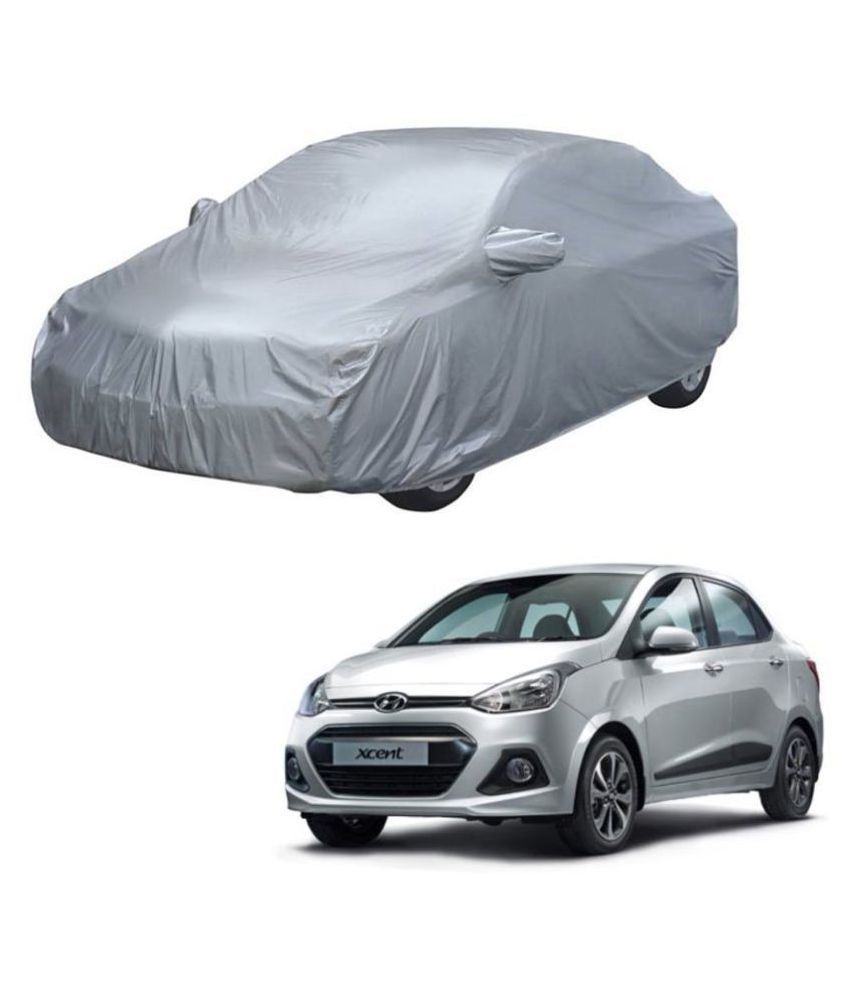     			Autoretail Silver Color Dust Proof Car Body Polyster Cover With Mirror Pocket Polyster For Hyundai Xcent