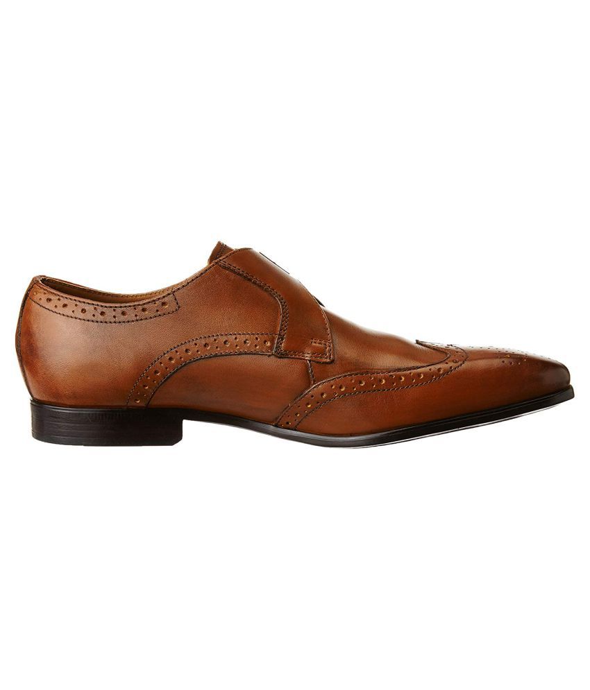 Ruosh Monk Strap Genuine Leather Brown 