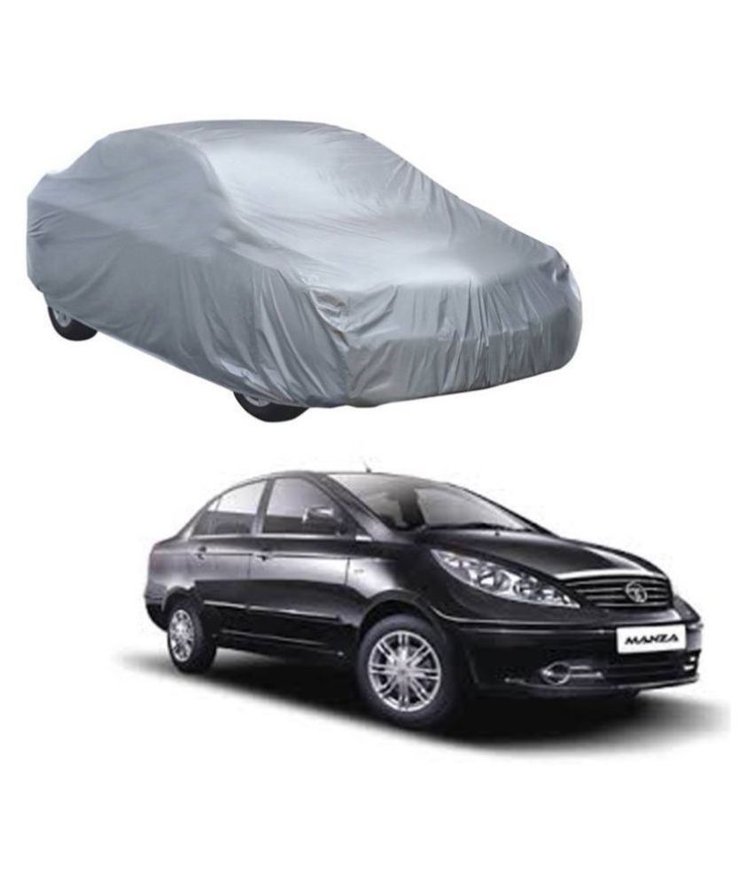     			Autoretail Silver Color Dust Proof Car Body Polyster Cover Without Mirror Pocket Polyster For Tata Manza