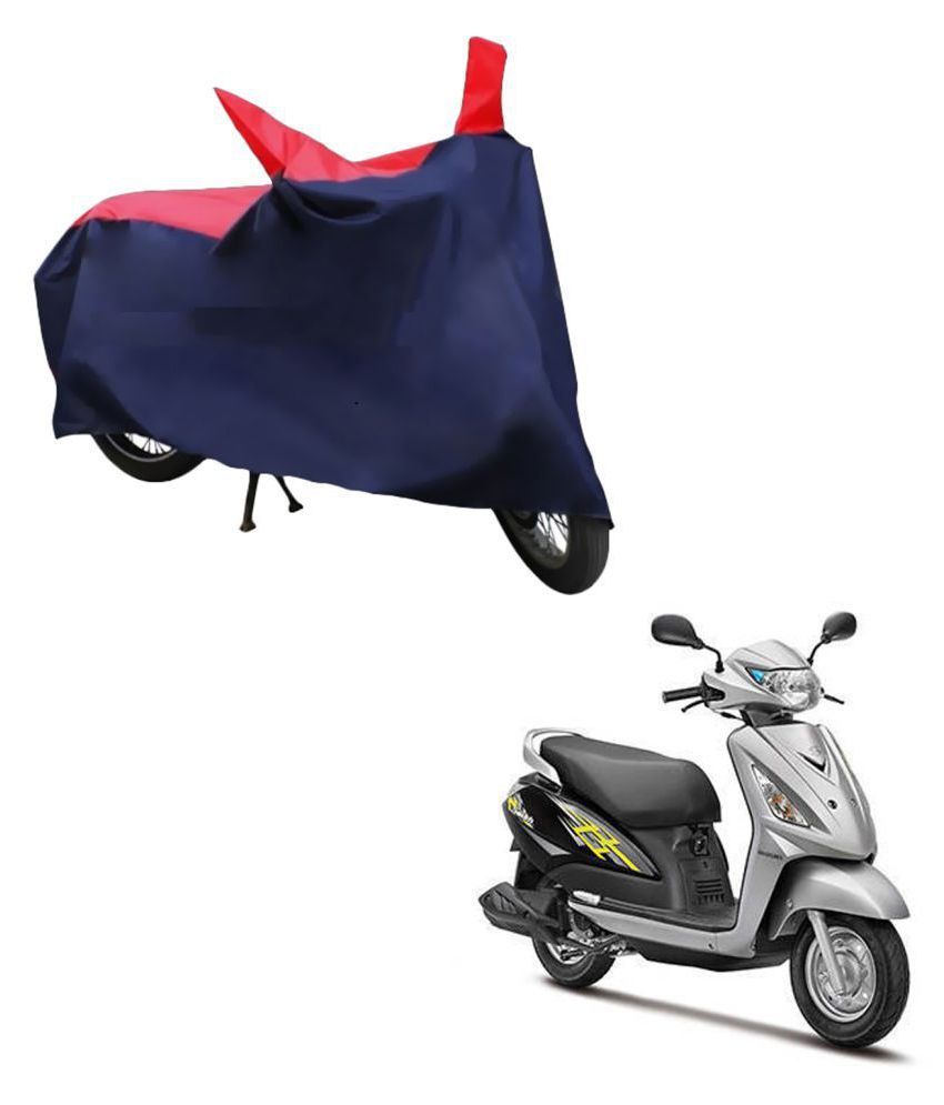     			AutoRetail Dust Proof Two Wheeler Polyster Cover for Suzuki Access Swish (Mirror Pocket, Red and Blue Color)