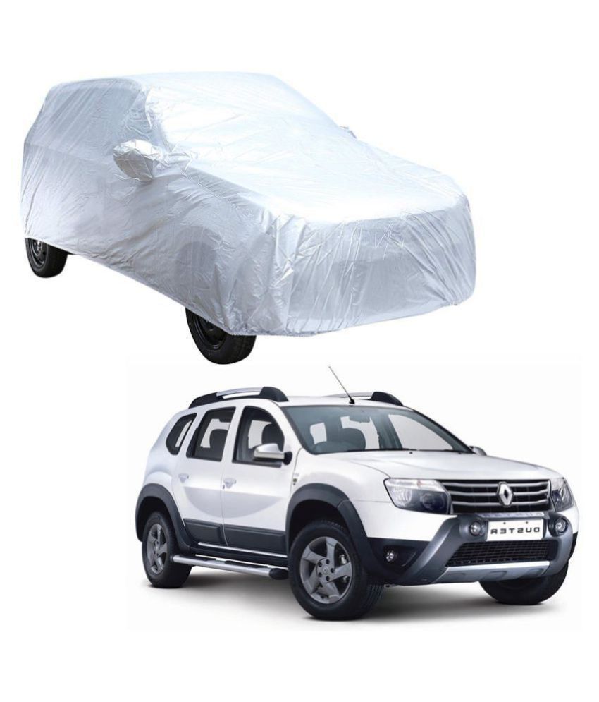     			Autoretail Sil.ver Color Car Cover With Mirror Pocket Polyster For Renault Duster
