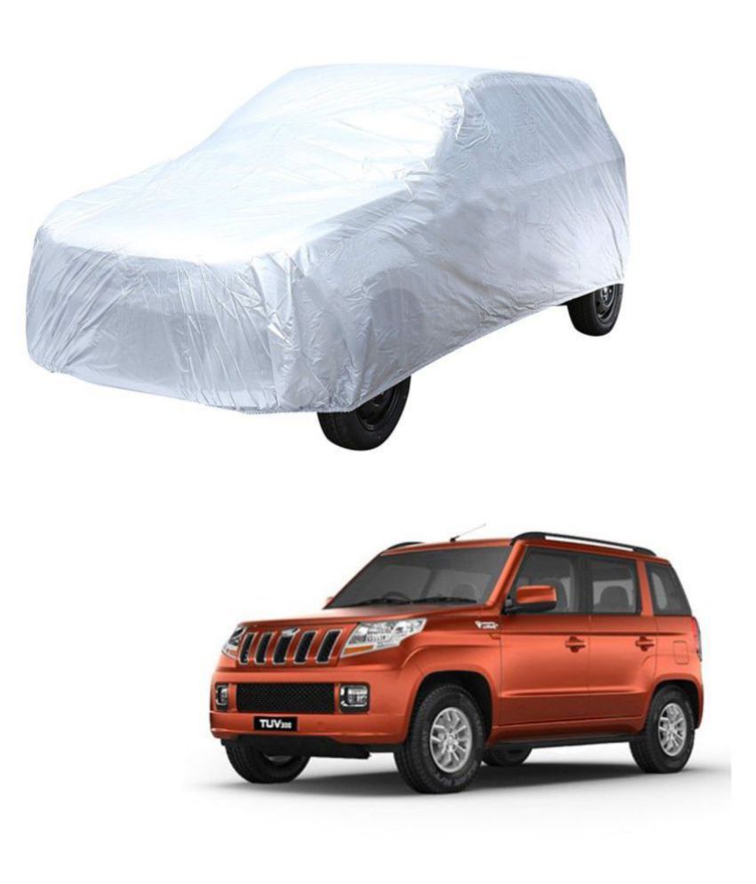     			Autoretail Silver Color Car Cover Without Mirror Pocket Polyster For Mahindra Tuv300