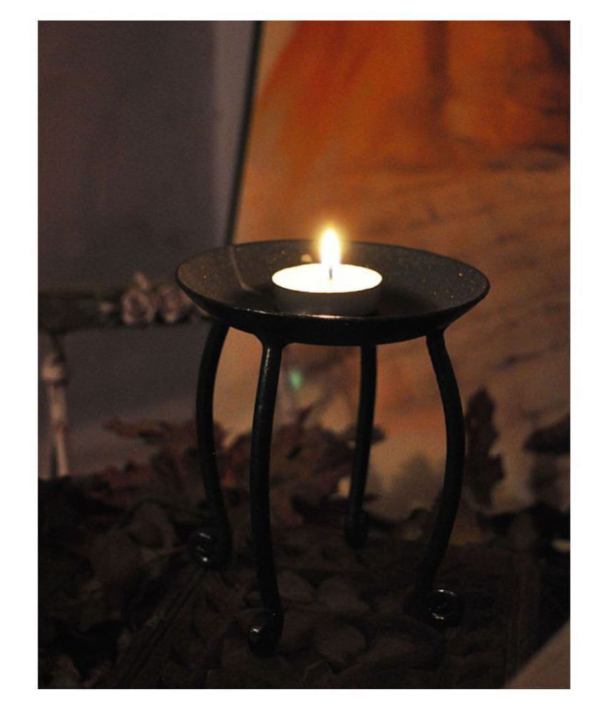Lal Haveli Black Floor Iron Pillar Candle Holder Pack Of 1 Buy