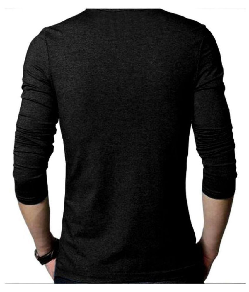 Try This 100 Percent Cotton Black Solids T-Shirt - Buy Try This 100 ...
