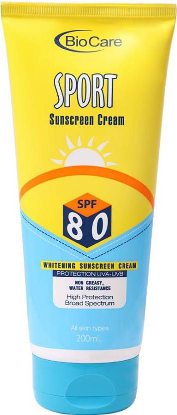 Biocare Sunscreen Cream SPF 80 Day Cream 200 gm: Buy Biocare Sunscreen Cream SPF 80 Day Cream 