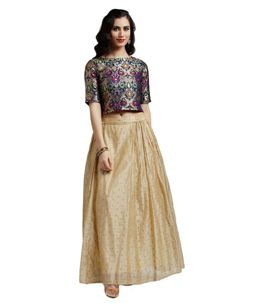 Jaipur Kurti Chanderi Kurti With Skirt Stitched Suit Buy Jaipur