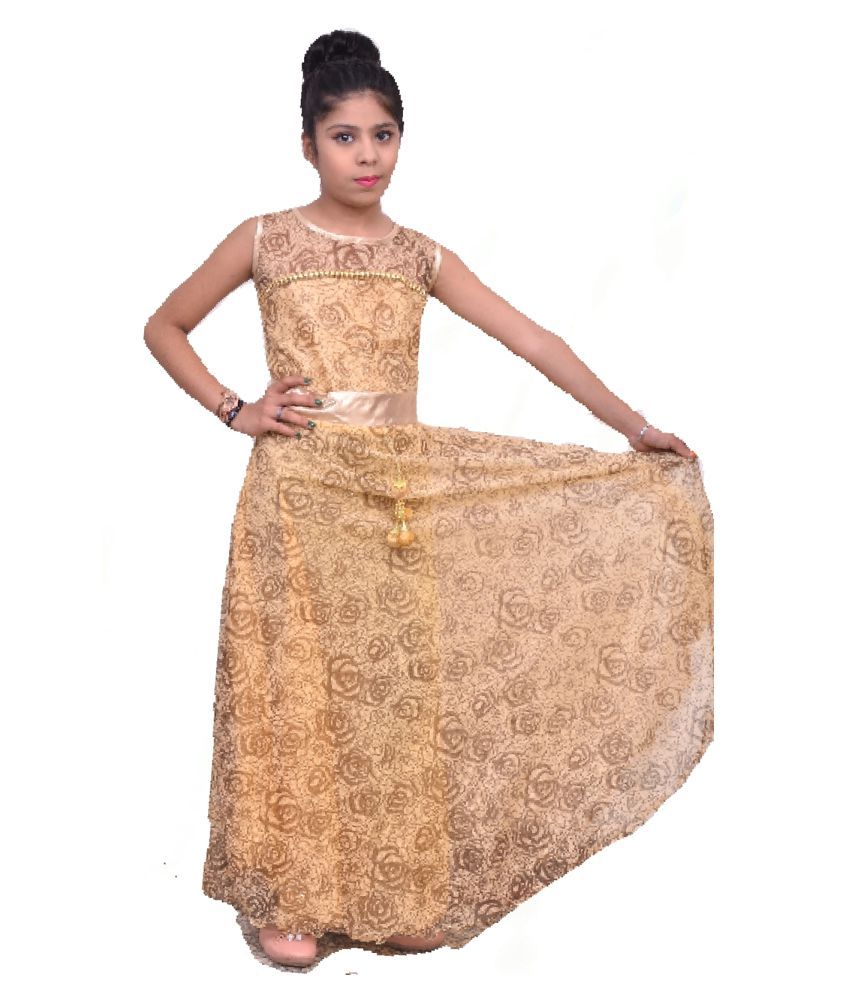 golden long frock