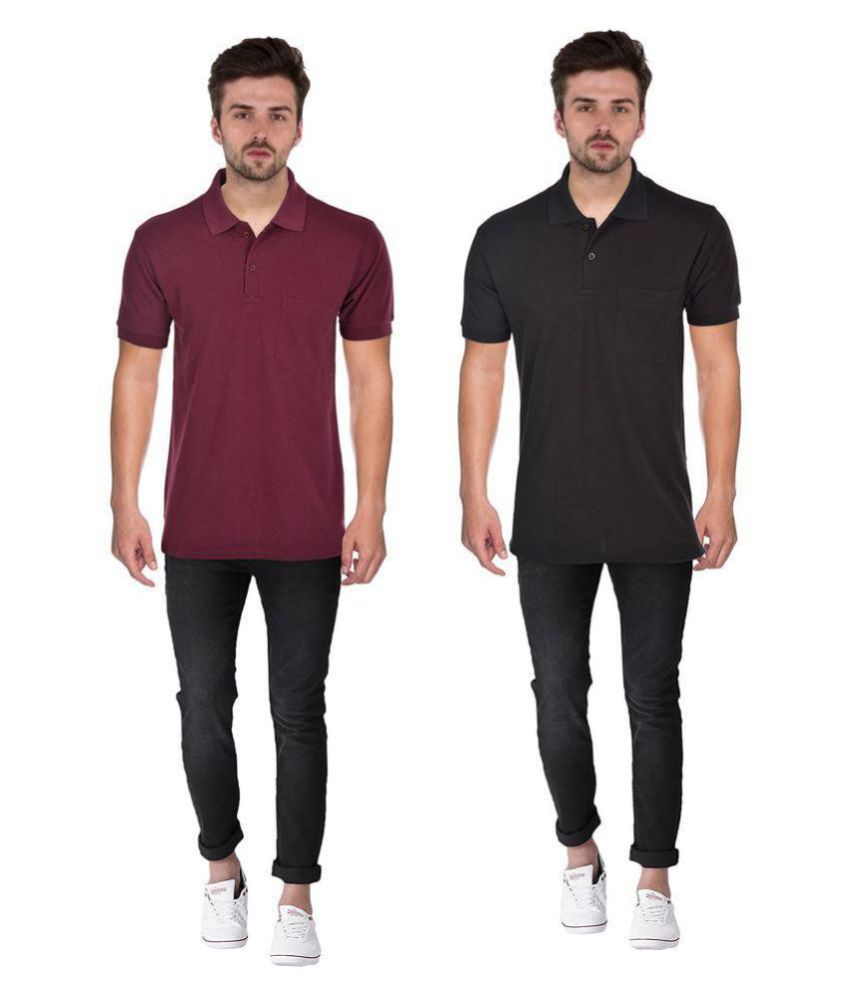     			Japroz - Black Cotton Blend Regular Fit Men's T-Shirt ( Pack of 2 )