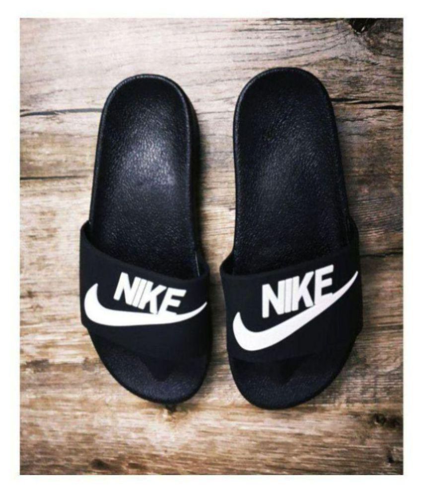 nike black daily slippers