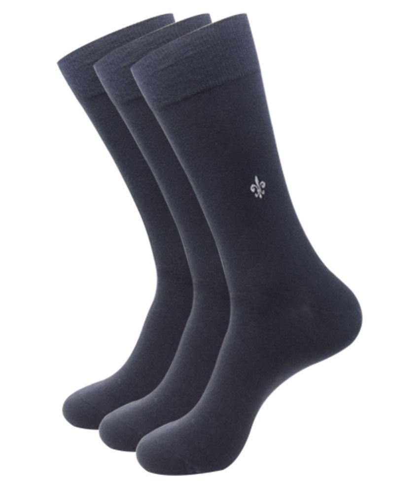     			Balenzia Gray Formal Mid Length Socks