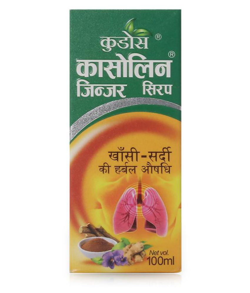 Kudos Ayurveda Kasolin Ginger for Sore Throat Liquid 100 ml Pack Of 2