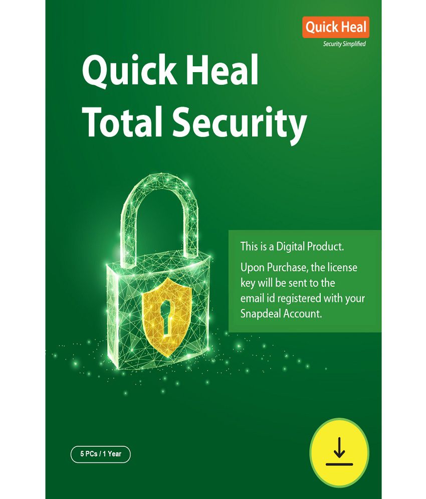 Quick Heal Total Security Latest Version ( 5 PC / 1 Year ) - Activation Code-Email Delivery