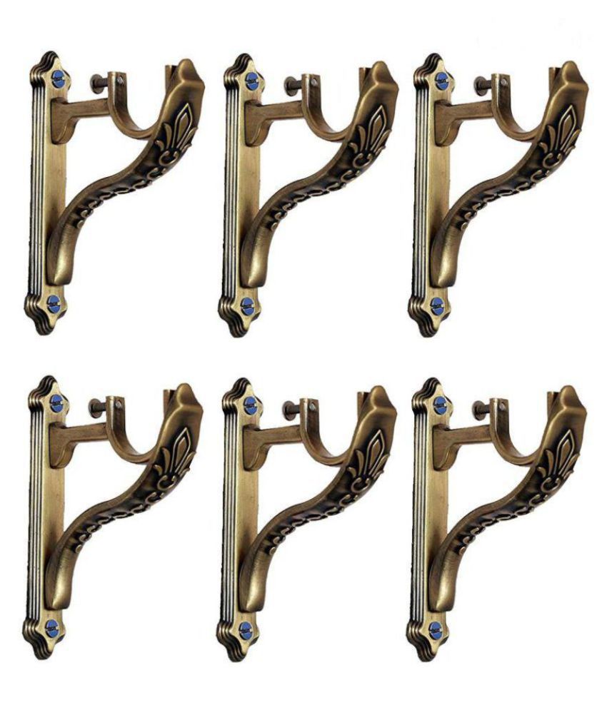     			taj hardware gallery Set of 6 Brass Single Rod Bracket